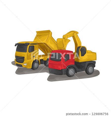 Illustration of Construction Truck  129806756