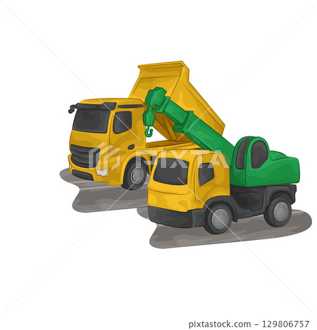 Illustration of Construction Truck  129806757