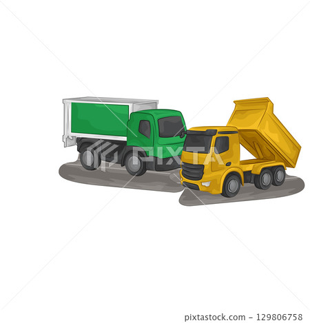 Illustration of Construction Truck  129806758
