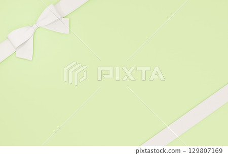 3D material_ribbon_white_yellow-green 3D material_ribbon_white_yellow-green 129807169