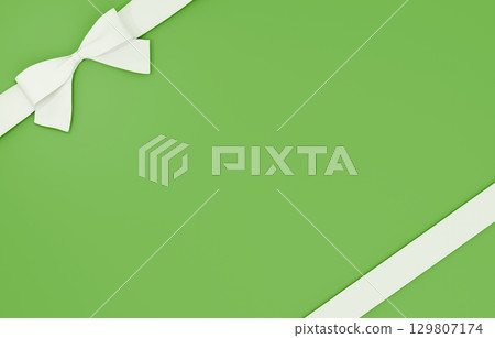 3D材質_絲帶_白_綠 3D材質_絲帶_白_綠 129807174