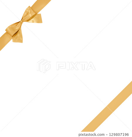 3D material_ribbon_gold 3D material_ribbon_gold 129807196