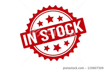 In Stock Rubber Stamp. Red In Stock Rubber Grunge Stamp Seal Vector Illustration - Vector In Stock Rubber Stamp. Red In Stock Rubber Grunge Stamp Seal Vector Illustration - Vector 129807309