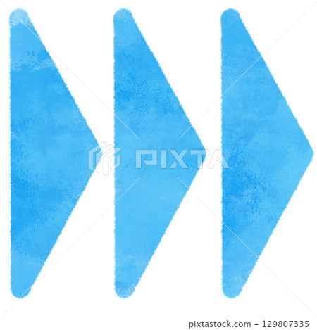 Watercolor style blue fast forward button arrow illustration Watercolor style blue fast forward button arrow illustration 129807335