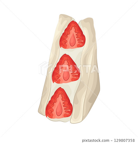 Illustration of Strawberry Sandwich 129807358
