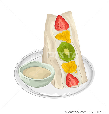 Illustration of Fruit Sandwich  129807359