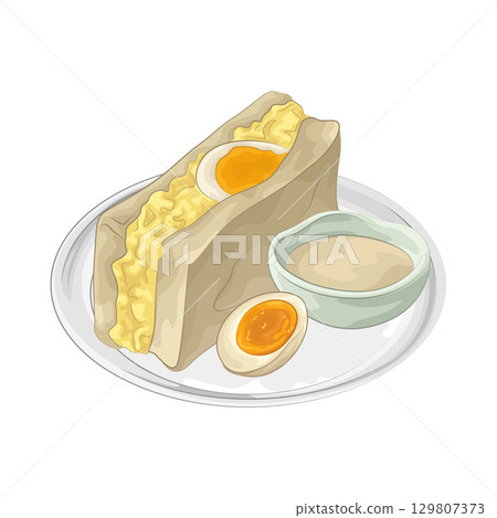 Illustration of Egg Sandwich 129807373