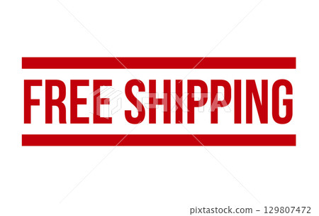 Red Free Shipping Rubber Stamp Red Free Shipping Rubber Stamp 129807472