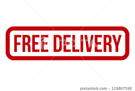 Free Delivery Rubber Stamp. Red Free Delivery Rubber Grunge Stamp Seal Vector Illustration - Vector 129807598