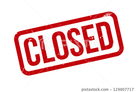Closed Rubber Stamp. Closed Rubber Grunge Stamp Seal Vector 129807717