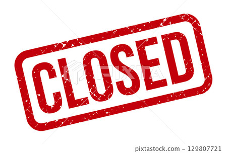 Closed Rubber Grunge Stamp Seal Vector Illustration 129807721