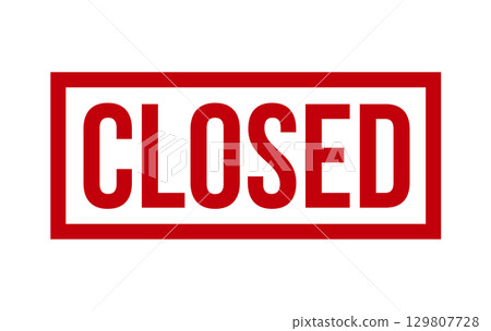 Closed Rubber Stamp, Vector Illustration Closed Rubber Stamp, Vector Illustration 129807728