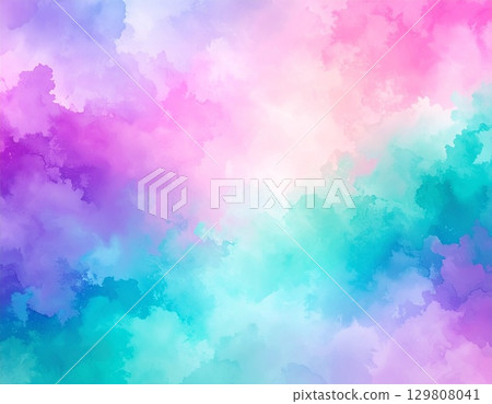 Vibrant purple and pink watercolor gradient background. Digital abstract design image. 129808041