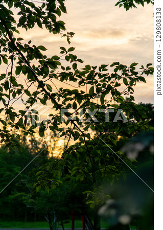 Sky dyed in sunset 129808138