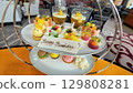 Hotel lounge birthday afternoon tea set 129808281