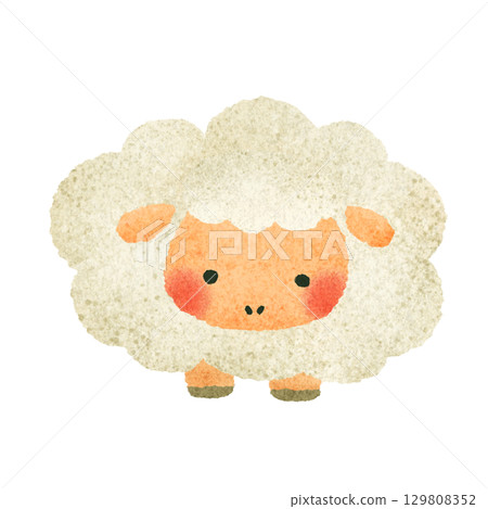Cute sheep hand-drawn illustration material Cute sheep hand-drawn illustration material 129808352