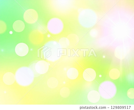 Refreshing green and yellow light and bokeh background Refreshing green and yellow light and bokeh background 129809517