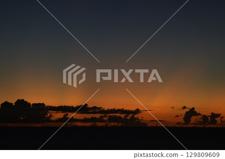 [Ishigaki Island, Okinawa Prefecture] Sunset view from Cape Hirakubo 129809609