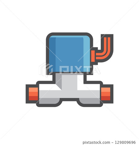 Plumbing equipment tool device vector icon. 129809696