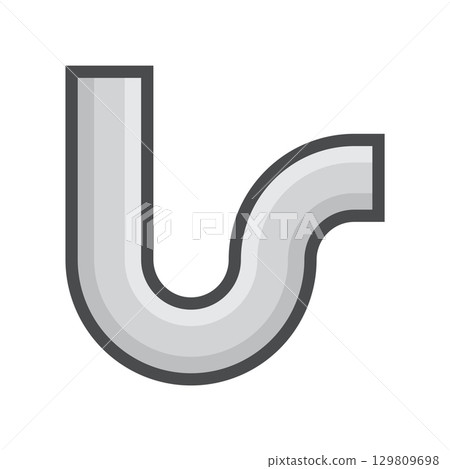 Materials equipment for use in drainage work vector icon design. 129809698