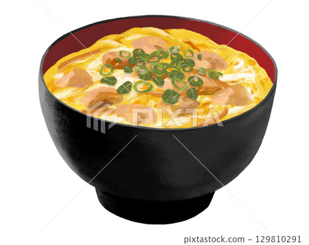 Oyakodon (black and red bowl) 129810291