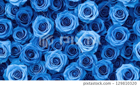AI Image: A field of blue roses 129810320