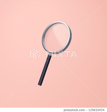 3D illustration_magnifying glass 129810454