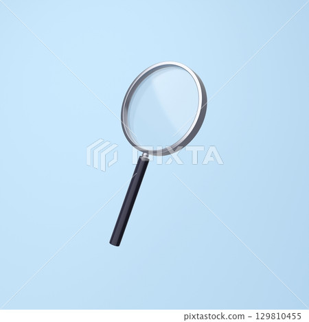 3D illustration_magnifying glass 129810455