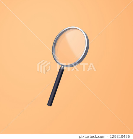 3D illustration_magnifying glass 129810456