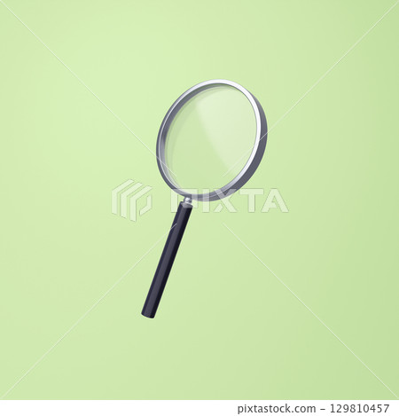 3D illustration_magnifying glass 129810457