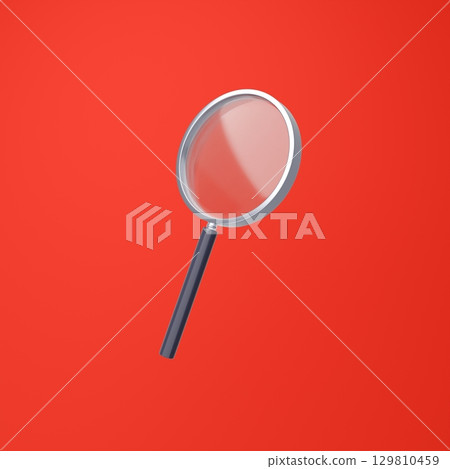 3D illustration_magnifying glass 3D illustration_magnifying glass 129810459