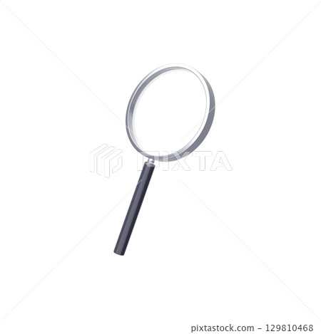 3D illustration_magnifying glass 3D illustration_magnifying glass 129810468