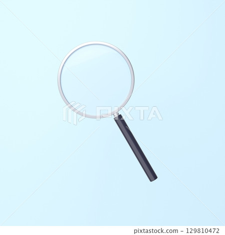 3D illustration_magnifying glass 3D illustration_magnifying glass 129810472