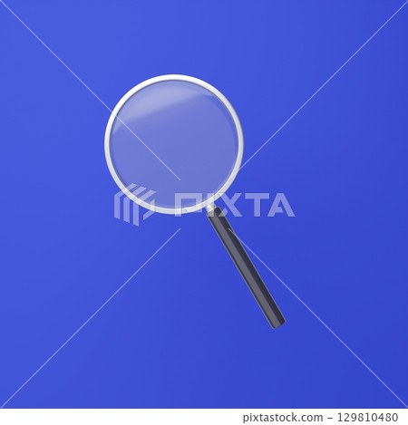 3D illustration_magnifying glass 129810480