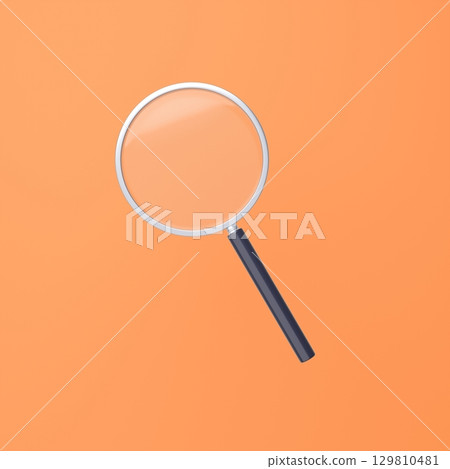 3D illustration_magnifying glass 129810481