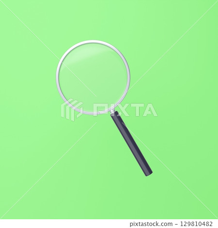 3D illustration_magnifying glass 3D illustration_magnifying glass 129810482