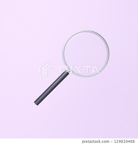 3D illustration_magnifying glass 3D illustration_magnifying glass 129810488