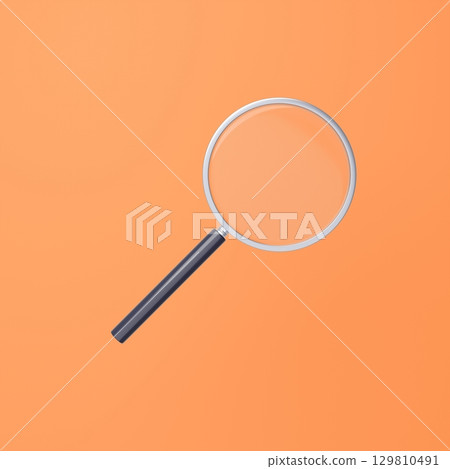 3D插圖_放大鏡 129810491