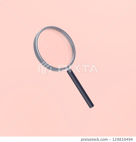 3D illustration_magnifying glass 3D illustration_magnifying glass 129810494