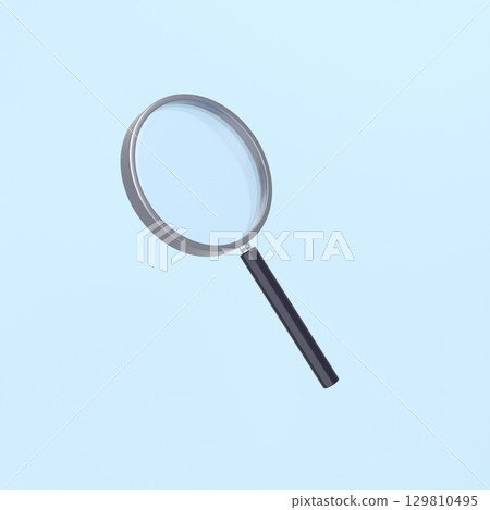 3D illustration_magnifying glass 3D illustration_magnifying glass 129810495
