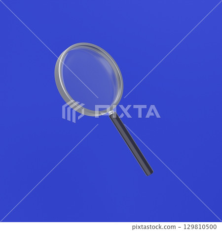 3D illustration_magnifying glass 129810500
