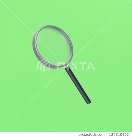 3D illustration_magnifying glass 129810502