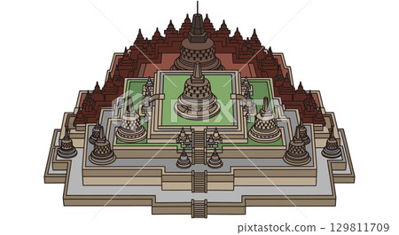 Borobudur Temple Mahayana Buddhist Monument in Java 129811709