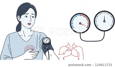 Woman Experiencing High Blood Pressure Symptoms 129811715
