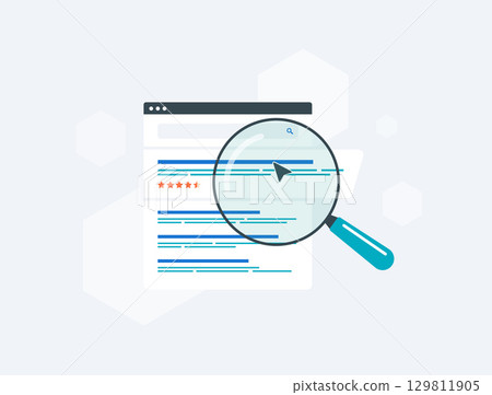 Snippets with SEO ranking, search results and star ratings highlighting website visibility, digital strategy and online performance for business promotion. Review snippets vector illustration Snippets with SEO ranking, search results and star ratings highlighting website visibility, digital strategy and online performance for business promotion. Review snippets vector illustration 129811905