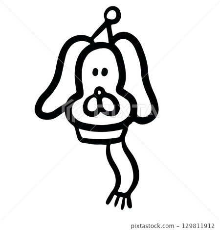 animals, sticker, santa claus 129811912