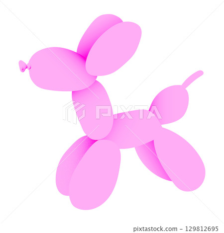 彩色氣球狗插畫。顏色可選。 | 氣球狗，氣球，狗，顏色 129812695