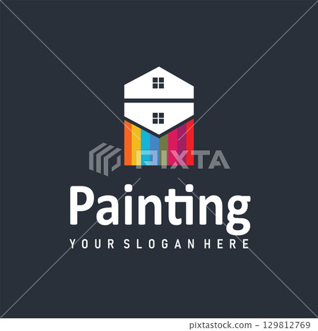 illustration design logo paint brush liquid paint colorful and unique premium symbol icon illustration design logo paint brush liquid paint colorful and unique premium symbol icon 129812769