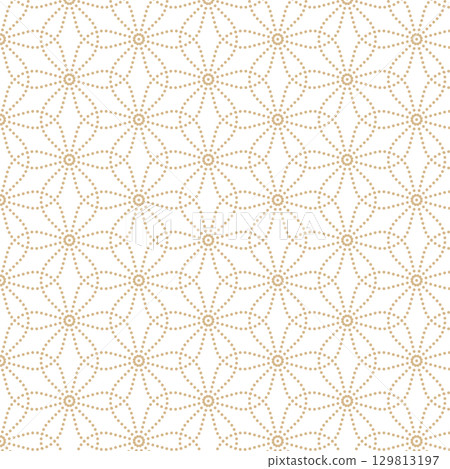 Traditional Japanese pattern material. Seamless Japanese-style design material with a crossed hemp pattern. Traditional Japanese pattern material. Seamless Japanese-style design material with a crossed hemp pattern. 129813197