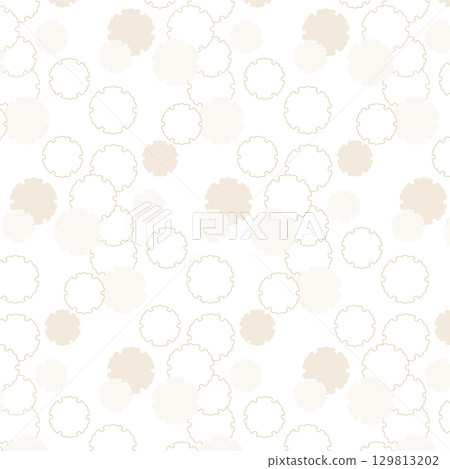 日本傳統圖案素材。雪環紋章的無縫日式設計素材。 129813202